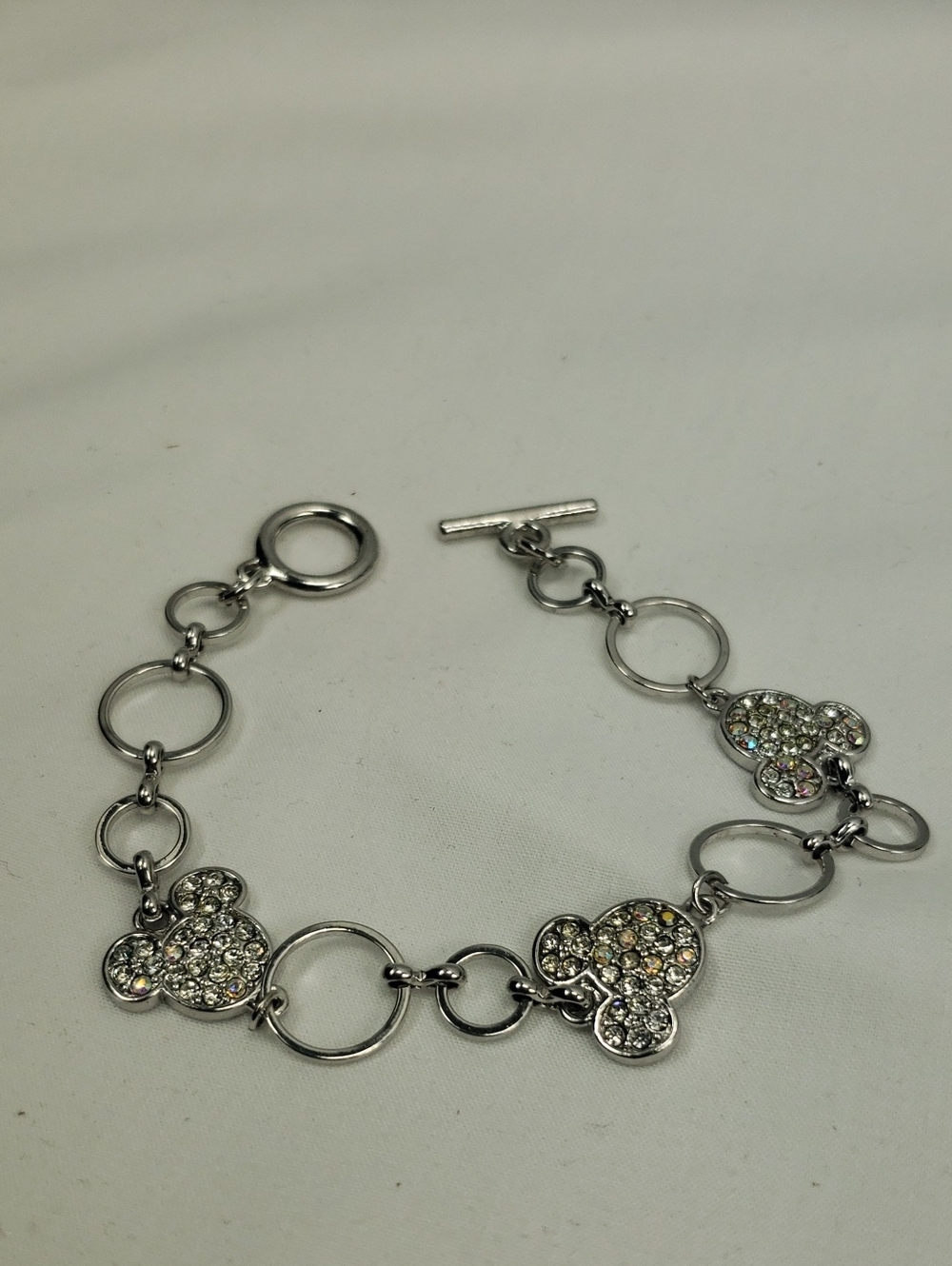 Disney Inspired Rhinestone Mickey Toggle Bracelet